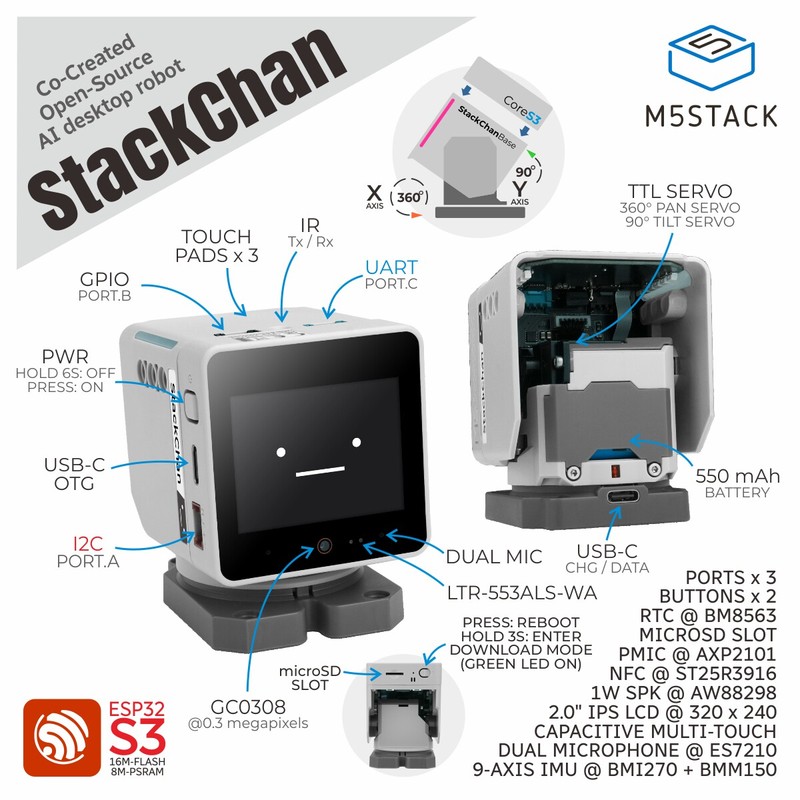 M5Stack Official StackChan: Ka - Esp32 review and price