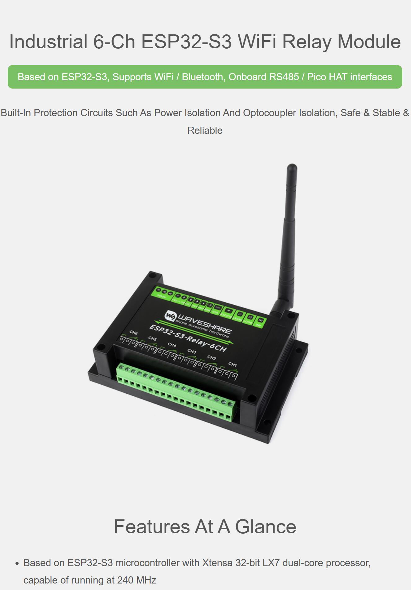 Industrial 6 Relay Channel ESP - Esp32 Wifi Bluetooth Module review and price
